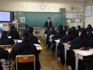 甲山中学校での授業